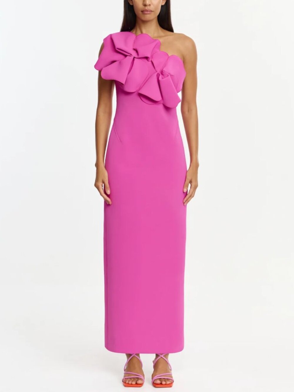 NWT Acler Sabtani Maxi Dress Gown AU8/US4 Pink Topaz One Shoulder